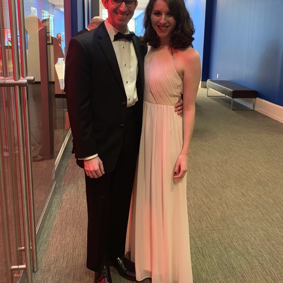 Open Back Rose Chiffon Wedding Gown - Picture 4 of 5